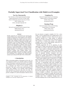 Partially Supervised Text Classification with Multi-Level Examples Tao Liu, Xiaoyong Du