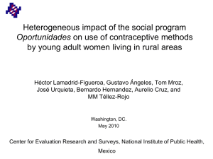 Heterogeneous impact of the social program Oportunidades