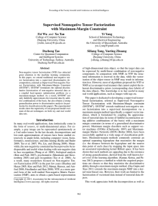 Supervised Nonnegative Tensor Factorization with Maximum-Margin Constraint Fei Wu and Xu Tan