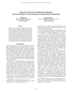 Towards Large-Scale Collaborative Planning: Answering High-Level Search Queries Using Human Computation