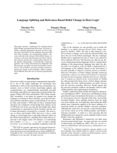 Language Splitting and Relevance-Based Belief Change in Horn Logic Maonian Wu