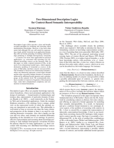 Two-Dimensional Description Logics for Context-Based Semantic Interoperability Szymon Klarman V´ıctor Guti´errez-Basulto