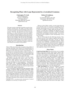 Recognizing Plans with Loops Represented in a Lexicalized Grammar.