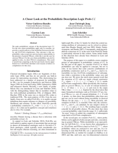 A Closer Look at the Probabilistic Description Logic Prob- EL V´ıctor Guti´errez-Basulto