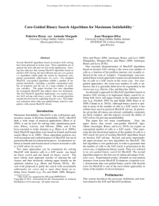 Core-Guided Binary Search Algorithms for Maximum Satisﬁability Joao Marques-Silva