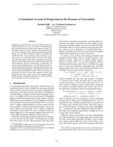 A Semantical Account of Progression in the Presence of Uncertainty