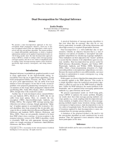 Dual Decomposition for Marginal Inference Justin Domke