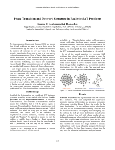 Phase Transition and Network Structure in Realistic SAT Problems