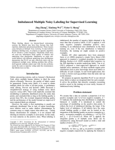 Imbalanced Multiple Noisy Labeling for Supervised Learning Jing Zhang , Xindong Wu