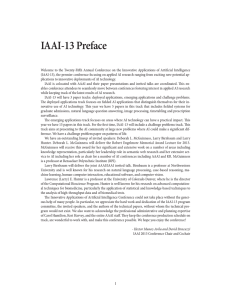 IAAI-13 Preface