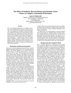 The Effect of Similarity Between Human and Machine Action