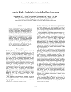 Learning Relative Similarity by Stochastic Dual Coordinate Ascent Pengcheng Wu