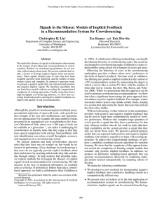 Signals in the Silence: Models of Implicit Feedback Christopher H. Lin