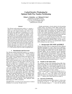 Cached Iterative Weakening for Optimal Multi-Way Number Partitioning and Richard E. Korf
