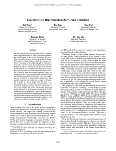 Learning Deep Representations for Graph Clustering Fei Tian Bin Gao Qing Cui