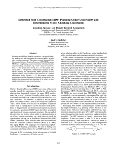 Saturated Path-Constrained MDP: Planning Under Uncertainty and Deterministic Model-Checking Constraints