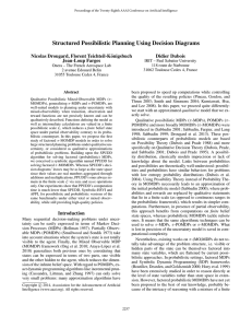 Structured Possibilistic Planning Using Decision Diagrams Nicolas Drougard, Florent Teichteil-K¨onigsbuch Didier Dubois