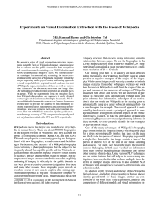 Experiments on Visual Information Extraction with the Faces of Wikipedia