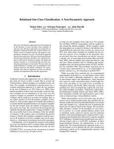 Relational One-Class Classification: A Non-Parametric Approach Tushar Khot and Sriraam Natarajan