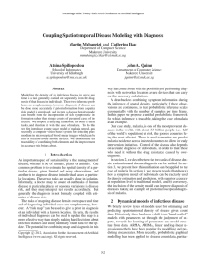 Coupling Spatiotemporal Disease Modeling with Diagnosis Martin Mubangizi and Catherine Ikae
