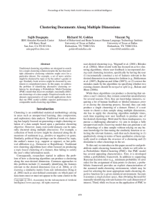 Clustering Documents Along Multiple Dimensions Sajib Dasgupta Richard M. Golden Vincent Ng