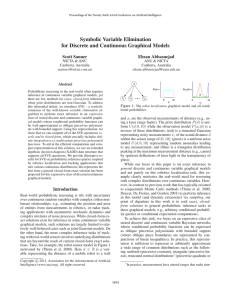 Symbolic Variable Elimination for Discrete and Continuous Graphical Models Scott Sanner Ehsan Abbasnejad