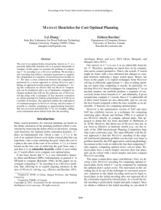 M Heuristics for Cost Optimal Planning AXSAT Lei Zhang