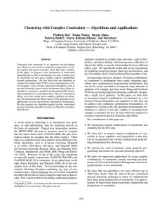 Clustering with Complex Constraints — Algorithms and Applications Weifeng Zhi, Xiang Wang,