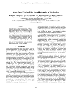 Monte Carlo Filtering Using Kernel Embedding of Distributions Motonobu Kanagawa