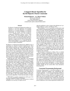 A Support-Based Algorithm for the Bi-Objective Pareto Constraint Renaud Hartert and Pierre Schaus