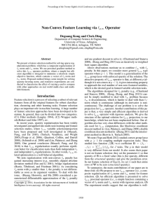 Non-Convex Feature Learning via ` Operator Deguang Kong and Chris Ding