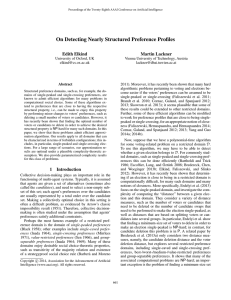 On Detecting Nearly Structured Preference Profiles Edith Elkind Martin Lackner