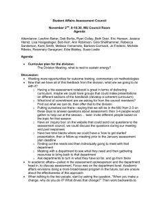 Student Affairs Assessment Council  November 2 , 9-10:30, MU Council Room