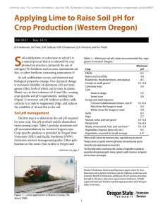 S Applying Lime to Raise Soil pH for Crop Production (Western Oregon)