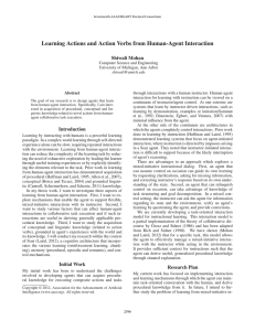 Learning Actions and Action Verbs from Human-Agent Interaction Shiwali Mohan