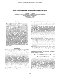 Echo-State Conditional Restricted Boltzmann Machines Sotirios P. Chatzis