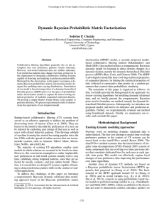 Dynamic Bayesian Probabilistic Matrix Factorization Sotirios P. Chatzis