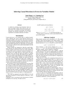 Inferring Causal Directions in Errors-in-Variables Models Yulai Zhang and Guiming Luo