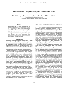 A Parameterized Complexity Analysis of Generalized CP-Nets