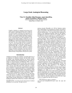 Large-Scale Analogical Reasoning Vinay K. Chaudhri, Stijn Heymans, Aaron Spaulding,