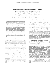 Data Clustering by Laplacian Regularized ` -Graph Yingzhen Yang , Zhangyang Wang