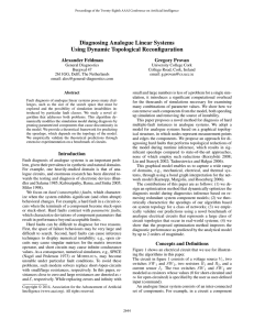 Diagnosing Analogue Linear Systems Using Dynamic Topological Reconfiguration Alexander Feldman Gregory Provan