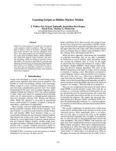 Learning Scripts as Hidden Markov Models Xiaoli Fern, Thomas G. Dietterich