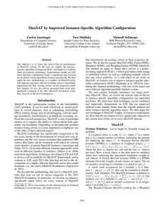 MaxSAT by Improved Instance-Specific Algorithm Configuration Carlos Ansótegui Yuri Malitsky Meinolf Sellmann