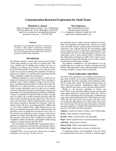 Communication-Restricted Exploration for Small Teams Elizabeth A. Jensen Ken Sugawara