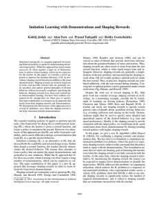 Imitation Learning with Demonstrations and Shaping Rewards