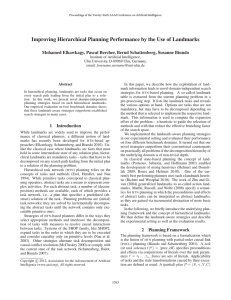 Improving Hierarchical Planning Performance by the Use of Landmarks