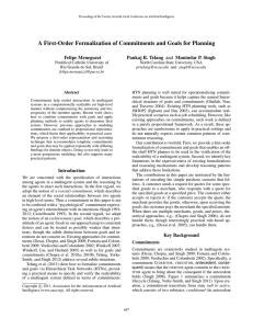 A First-Order Formalization of Commitments and Goals for Planning Felipe Meneguzzi