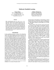 Multiscale Manifold Learning Chang Wang Sridhar Mahadevan