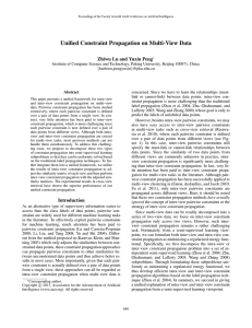 Uniﬁed Constraint Propagation on Multi-View Data Zhiwu Lu and Yuxin Peng